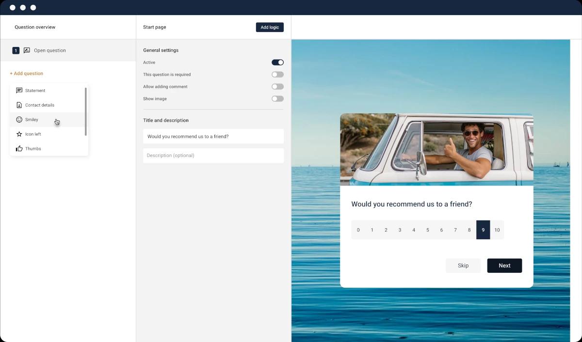 Example of survey creation